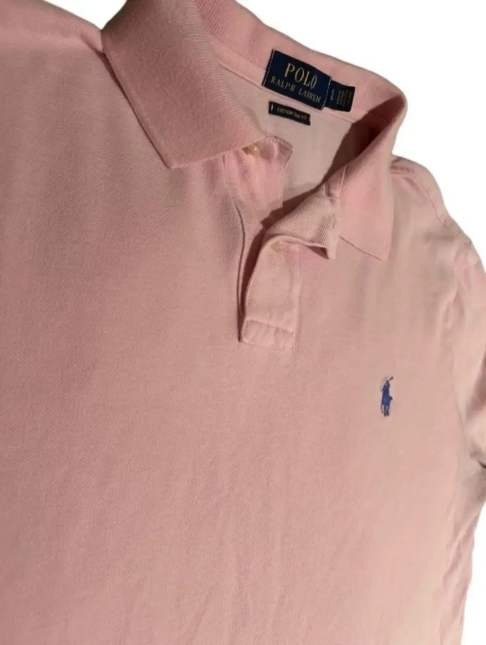 Polo Ralph Lauren Men's Custom Slim Fit Mesh Polo Shirt Pink Size Large